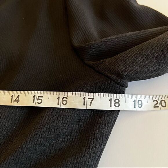 GUIDO vintage black faux wrap black dress with shoulder pads size medium/ Large - Picture 11 of 15